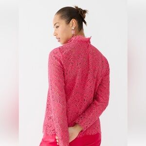 NWT Pink Lace Mock Turtleneck Shirt